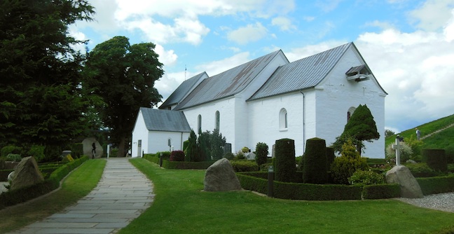 Jelling church with stones