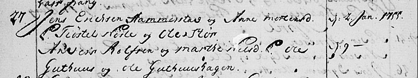 jens erichsen and Ann Morg. mar. 1755