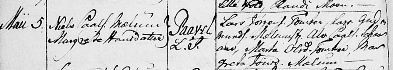 Paavel Nielsen's birth 1805
