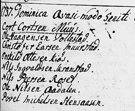 Ole Nilsen confirmation 1721