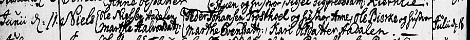 Neil Olsen's baptism 1752