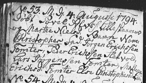 Christopher
            Povelsen bapt 1794