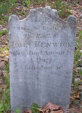 Tombstone of
John Renwick Rev. John Renwick's stone